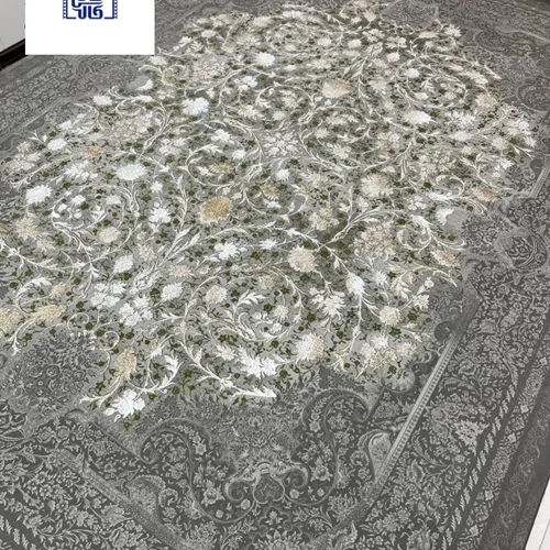 فرش ماشینی تخفیفی وینتیج شهاب سبز ۱۲۰۰ شانه