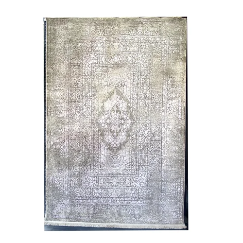 فرش ماشینی 700 شانه کد MC71 نسکافه ای نخ بامبو