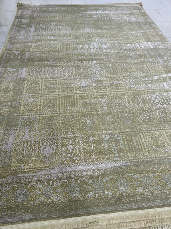 فرش ماشینی 700 شانه 6 متری نسکافه ای نخ بامبو