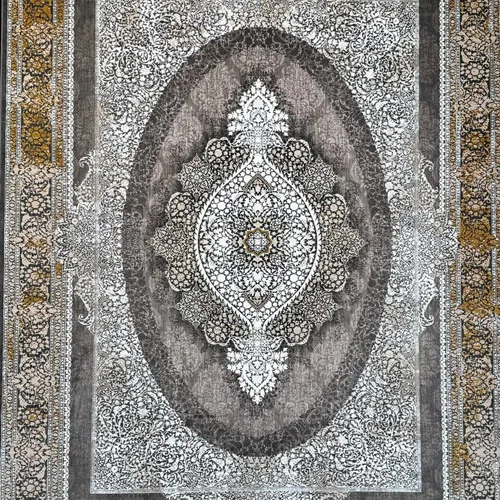 فرش ماشینی وینتیج ترنج طلاکوب ۱۲۰۰ شانه اصل