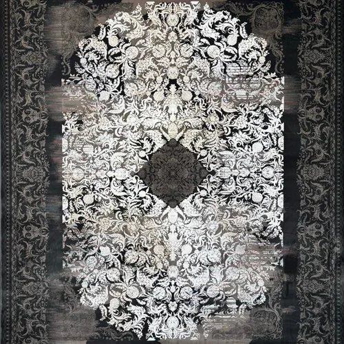 فرش ماشینی وینتیج زغالی 1200 شانه